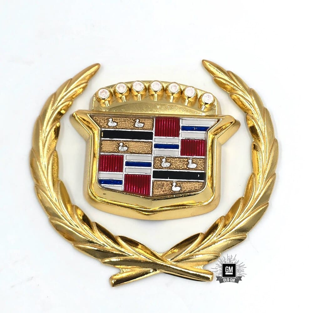 80-96 Cadillac Golden Trunk Lock Emblem & Wreath B94 Option 2
