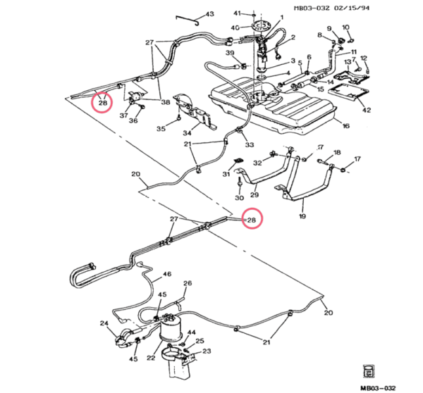 NOS GM 94-96 B Body Fuel Feed & Return Pipes - Image 3