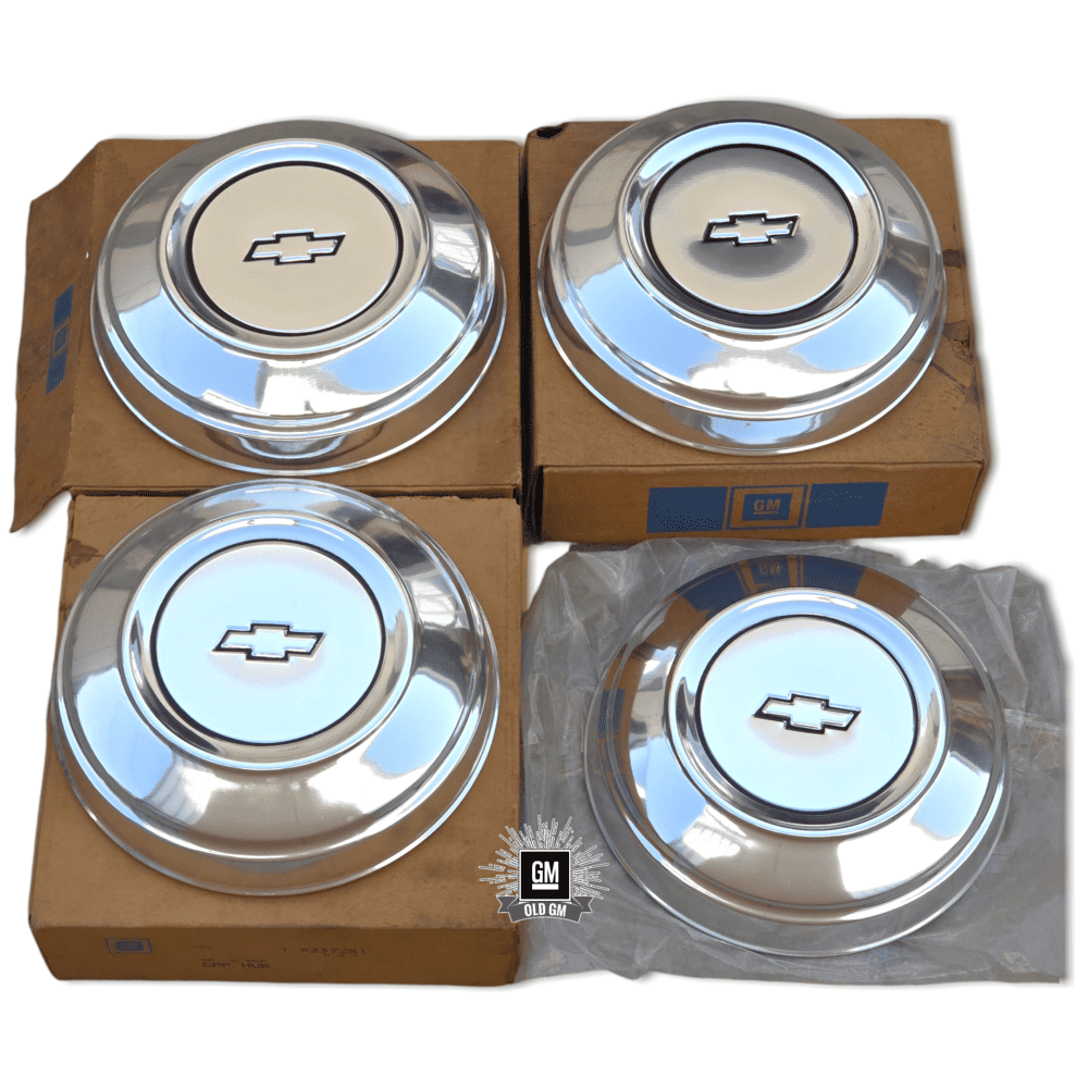 NOS GM 74-90 Caprice & Impala Dogdish Wheel Caps Set 2