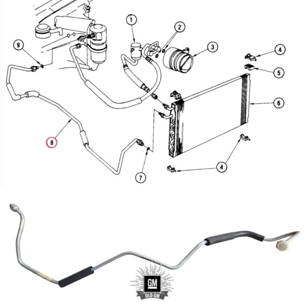 NOS 80-84 C 80-87 B Body CNDSR TO EVAP Tube