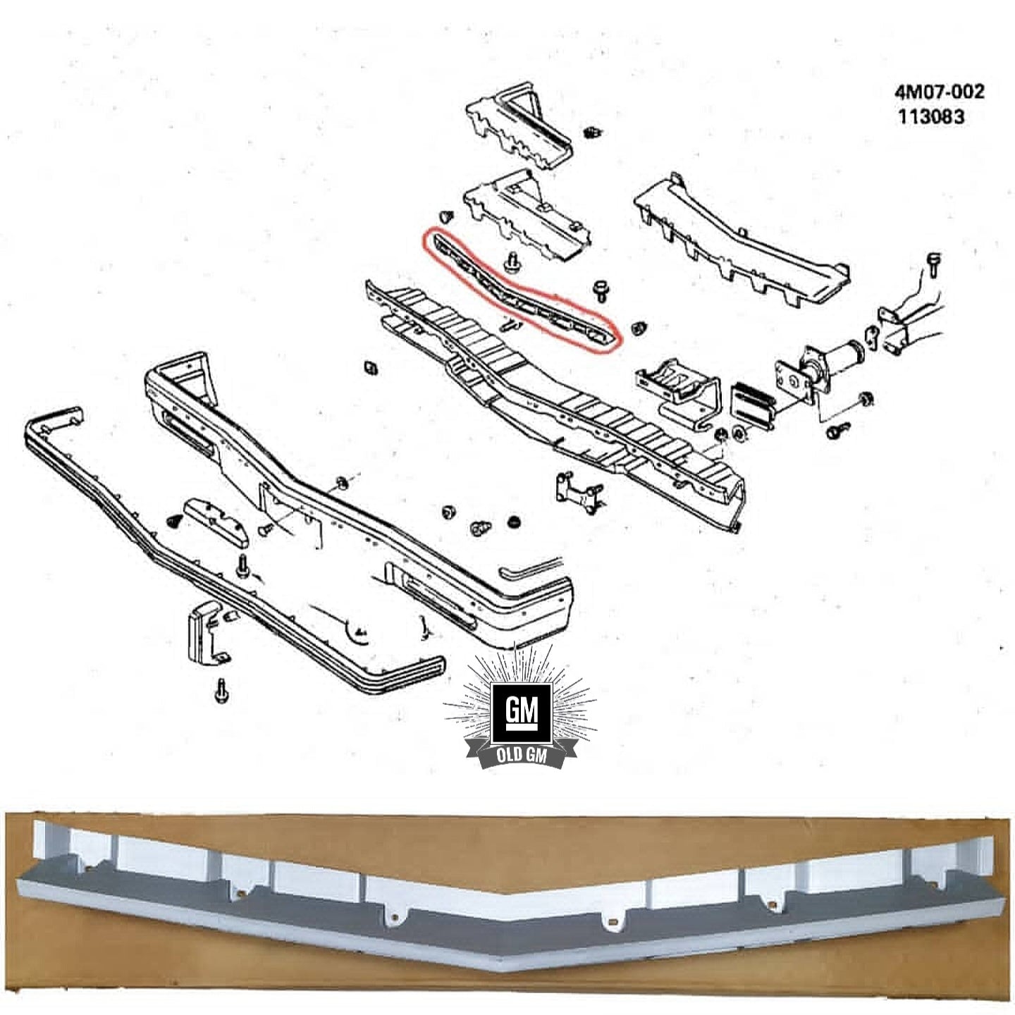 NOS GM 80-90 Buick Front Bumper Center Filler 1 NOS GM 80-90 Buick Front Bumper Center Filler